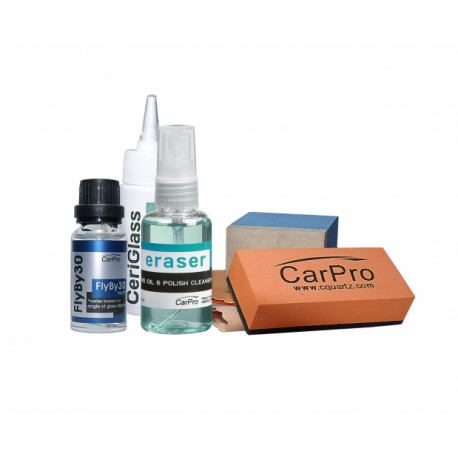 CarPro FlyBy30 Glass Coating Full Kit pełny zestaw niewidzialna wycieraczka na szyby 20ml