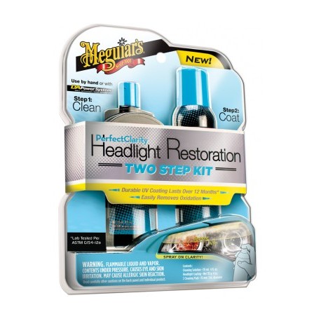 MEGUIAR'S PERFECT CLARITY 2-STEP HEADLIGHT KIT Zestaw do renowacji reflektorów